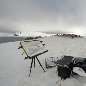 wildlife art in antarctica with bruce pearson